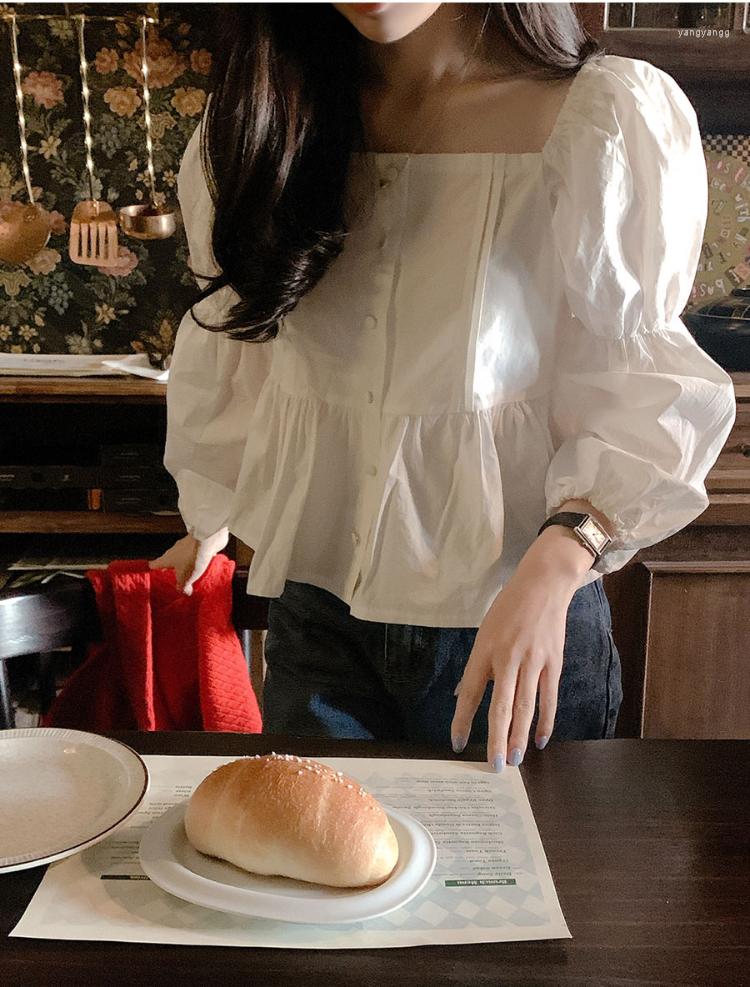 Women's Blouses Korobov Chic Vintage Shirts Temperament Square Collar Solid Color Puff Sleeve White Gentle Top Korean Fashion Camisas
Women's Blouses Korobov Chic Vintage Shirts Temperament Square Collar Solid Color Puff Sleeve White Gentle Top Korean Fashion Camisas