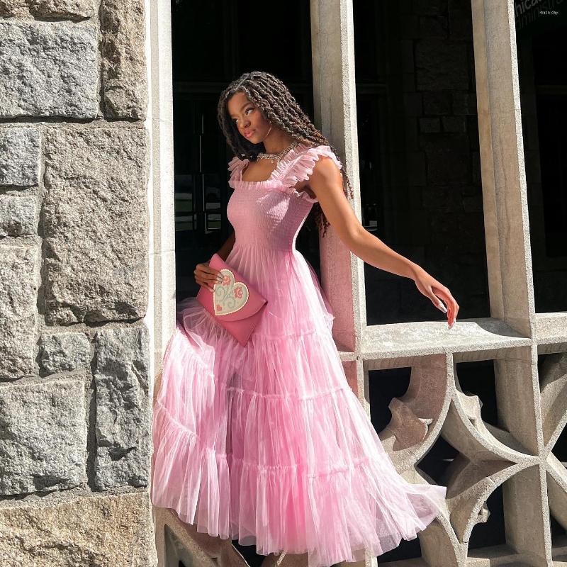 Casual Dresses Gaono Women' Summer Sleeveless Long Dress Puffy Sleeve Frill Shirred Solid Color Tulle Ball Gown Pink Patry Club
Casual Dresses Gaono Women' Summer Sleeveless Long Dress Puffy Sleeve Frill Shirred Solid Color Tulle Ball Gown Pink Patry Club