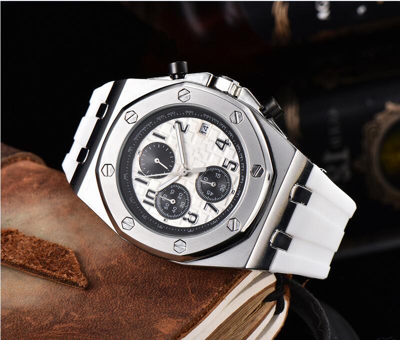 A P Mens women Automatic Quartz movement Wristwatches Waterproof oak hexagon Watches Cool Men Watch Fashion Sports Stainless Steel Calendar Men Watch