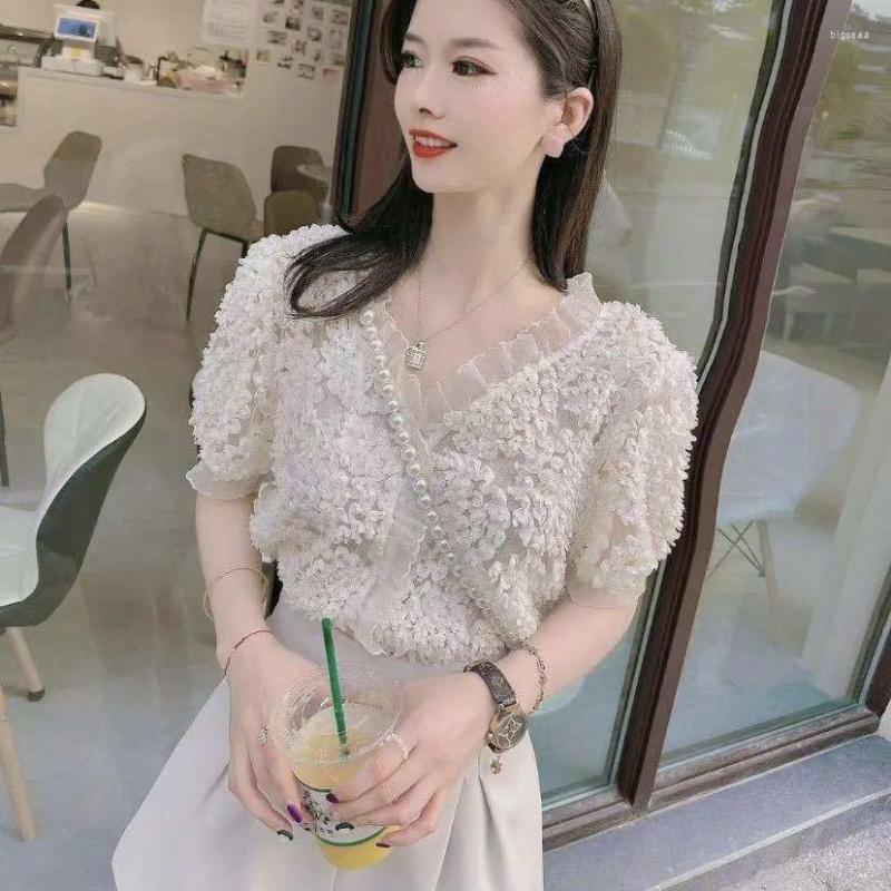 Women' Blouses 2023 Summer Women Fashion Lace Stitching Shirts Tops Female Sweet V-neck Chiffon Ladies Short Sleeve Loose F96, Apricot
Women' Blouses 2023 Summer Women Fashion Lace Stitching Shirts Tops Female Sweet V-neck Chiffon Ladies Short Sleeve Loose F96, Apricot