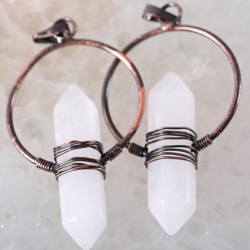 Charms Copper Or Reiki Healing Natural Stone White Crystal Pendulum For Prism Dowsing Hexagonal Pendant Bead 1Pcs K765
Charms Copper Or Reiki Healing Natural Stone White Crystal Pendulum For Prism Dowsing Hexagonal Pendant Bead 1Pcs K765