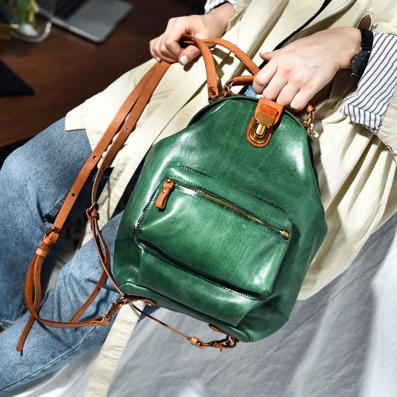 School Bags High Quality Natural Real Leather Ladies Backpack Multi-function Cowhide Women Small Bookbag Fashion Vintage Green Cute Bagpack
School Bags High Quality Natural Real Leather Ladies Backpack Multi-function Cowhide Women Small Bookbag Fashion Vintage Green Cute Bagpack