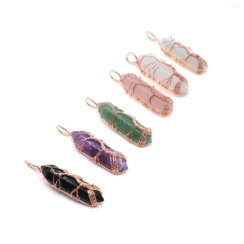 Pendant Necklaces 1PC Fashion Hexagonal Column Natural Stone Wire Wrap Crystal Amethyst Agates Charms For Making DIY Necklace Jewelry Gift
Pendant Necklaces 1PC Fashion Hexagonal Column Natural Stone Wire Wrap Crystal Amethyst Agates Charms For Making DIY Necklace Jewelry Gift