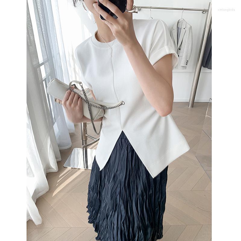 Women' T Shirts 2023 Slit Design Flounced Sleeve Short-Sleeved T-shirt Summer Top Sense Female Niche, White
Women' T Shirts 2023 Slit Design Flounced Sleeve Short-Sleeved T-shirt Summer Top Sense Female Niche, White