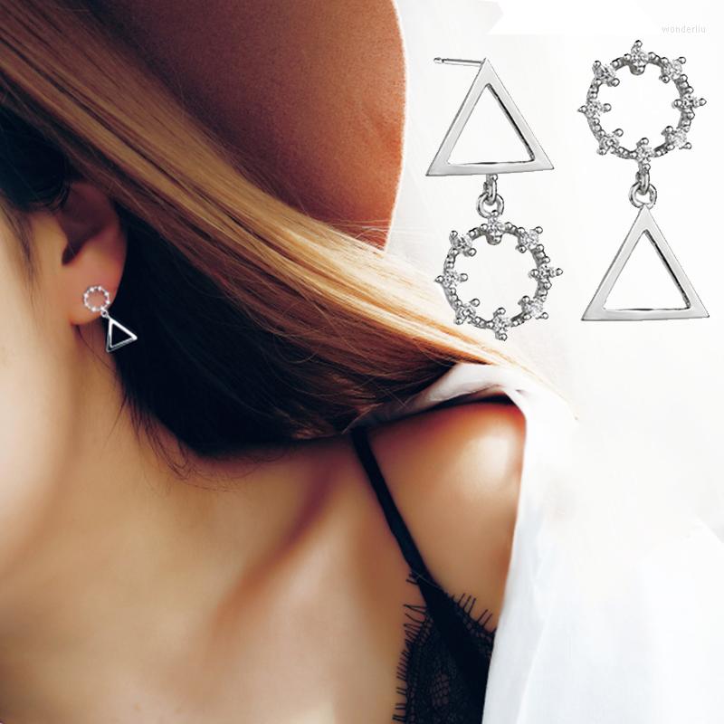 Dangle Earrings Fashion Silver Color Cubic Zirconia Asymmetric Triangle Drop Simple Geometric Round For Women Girls
Dangle Earrings Fashion Silver Color Cubic Zirconia Asymmetric Triangle Drop Simple Geometric Round For Women Girls