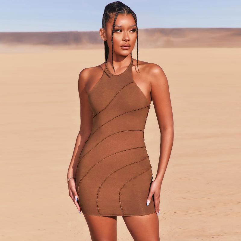 Casual Dresses Line Vest Dress 2023 European And American Temperament Commuter Sling Slim Lace Up, Light brown
Casual Dresses Line Vest Dress 2023 European And American Temperament Commuter Sling Slim Lace Up, Light brown