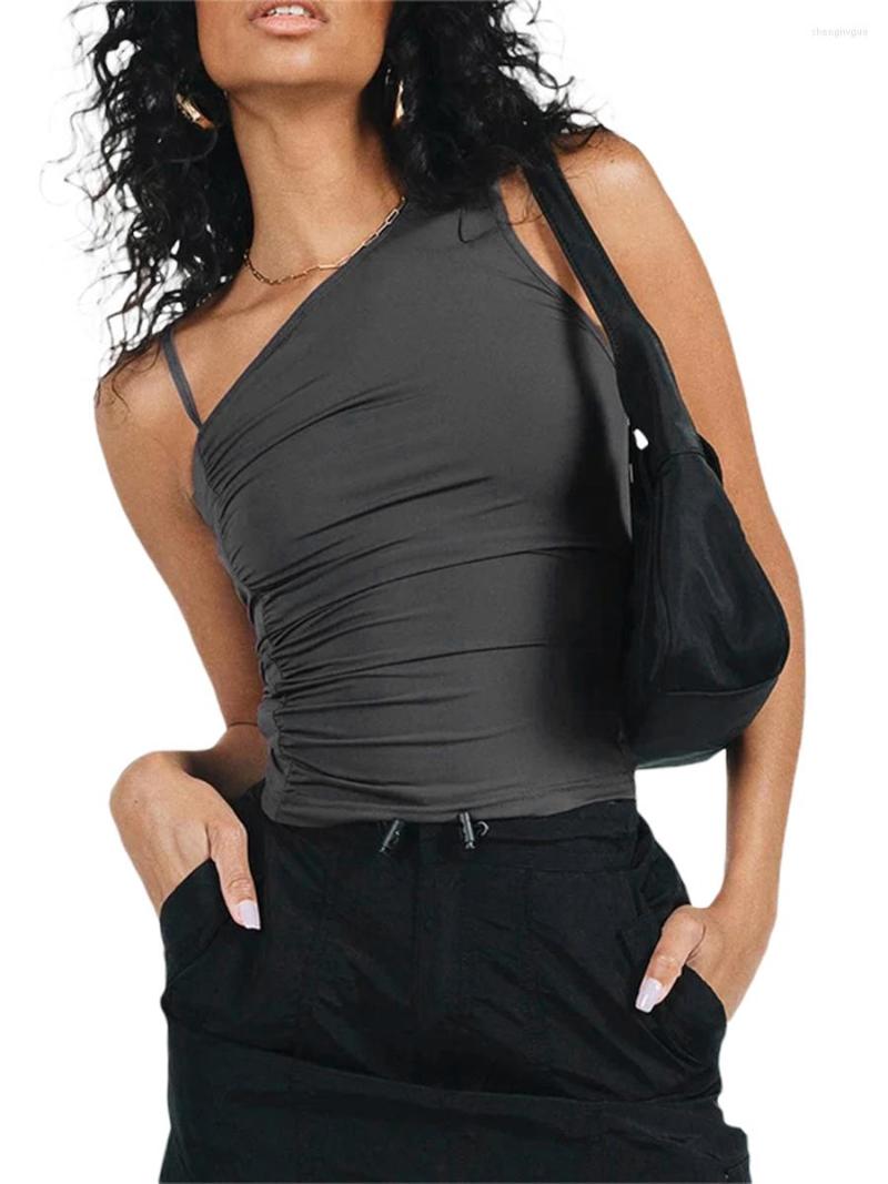 Women' Tanks Women Halter Neck Camisole Crop Vest Sleeveless One Shoulder Solid Color Short Casual Top For Club Party, Grey
Women' Tanks Women Halter Neck Camisole Crop Vest Sleeveless One Shoulder Solid Color Short Casual Top For Club Party, Grey