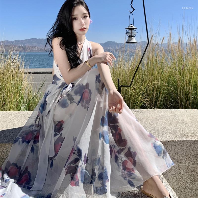 Casual Dresses Bohemia Beach Backless Long Dress Women Summer Sleeveless Print Floral Chiffon Skirt Elegant Sexy Club Evening Party, Picture color
Casual Dresses Bohemia Beach Backless Long Dress Women Summer Sleeveless Print Floral Chiffon Skirt Elegant Sexy Club Evening Party, Picture color