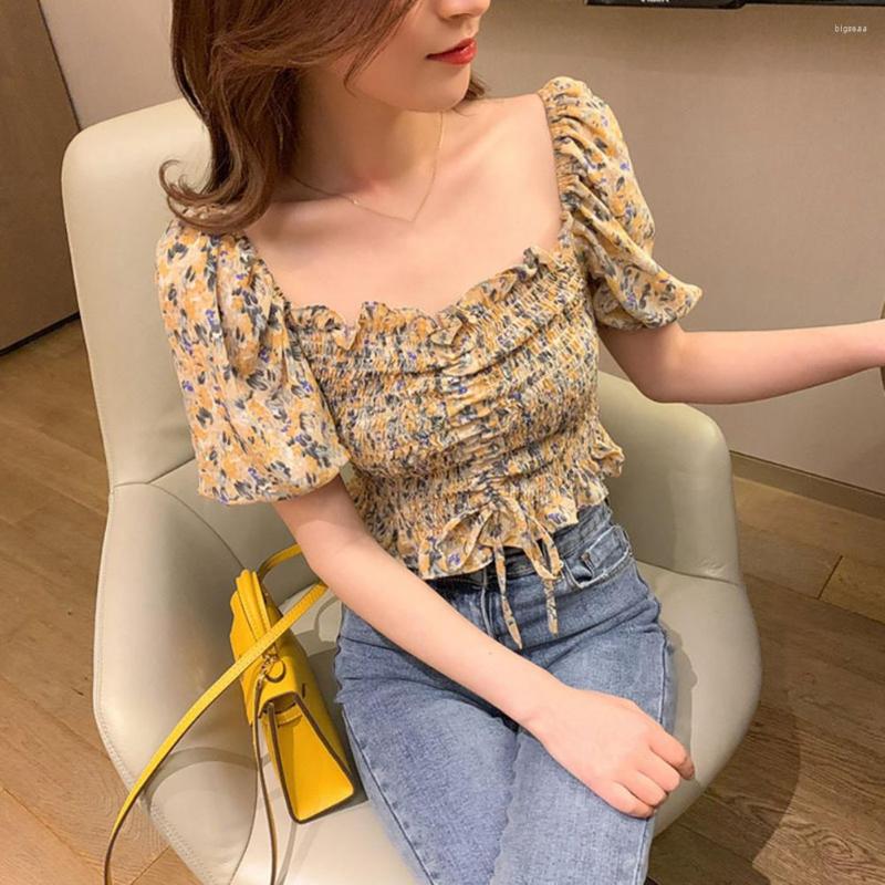 Women's Blouses Women Crop Top Flower Print Square Neck Shirring Short Sleeves Pleated Dress-up Elastic Bust Vintage Bubble, Purple
Women's Blouses Women Crop Top Flower Print Square Neck Shirring Short Sleeves Pleated Dress-up Elastic Bust Vintage Bubble, Purple