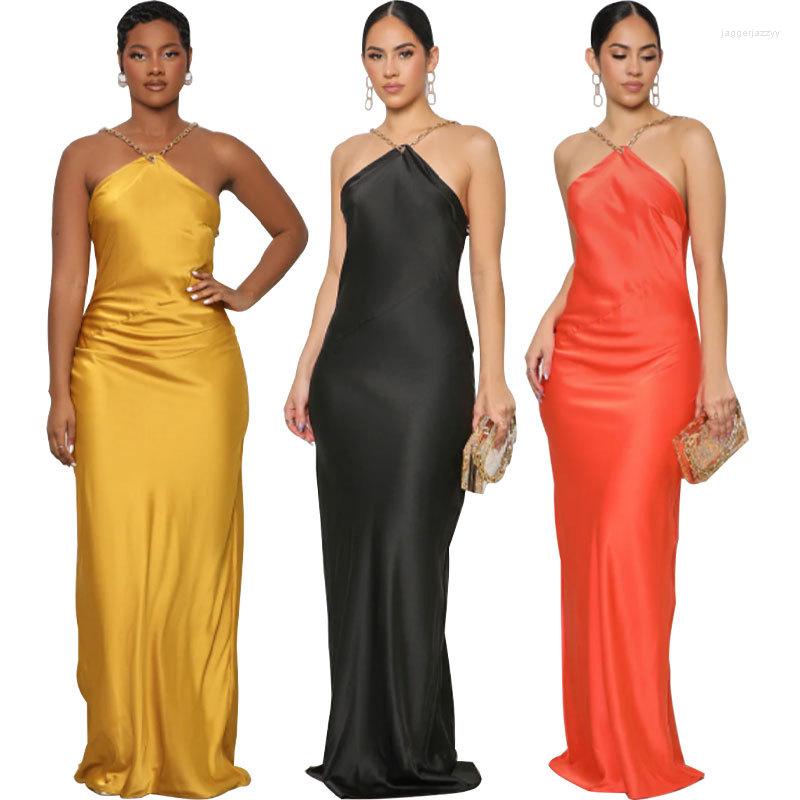 Casual Dresses 2023 Summer Fashion Metal Decorative Halter Sleeveless Slim-Fit Suspender Dress Solid Color High Waist Temperament Long, Black
Casual Dresses 2023 Summer Fashion Metal Decorative Halter Sleeveless Slim-Fit Suspender Dress Solid Color High Waist Temperament Long, Black