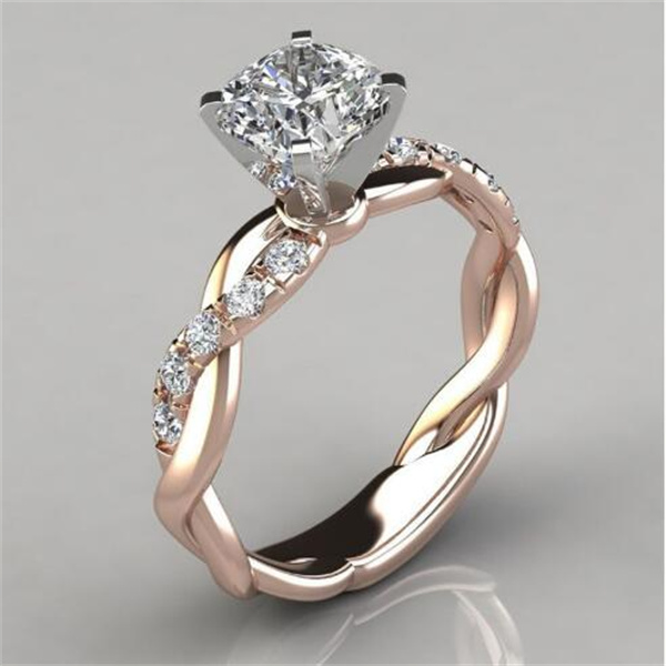 Double tone princess square diamond ring with cross twisted pattern and diamond inlay ring Delysia King RingGC2034
Double tone princess square diamond ring with cross twisted pattern and diamond inlay ring Delysia King RingGC2034