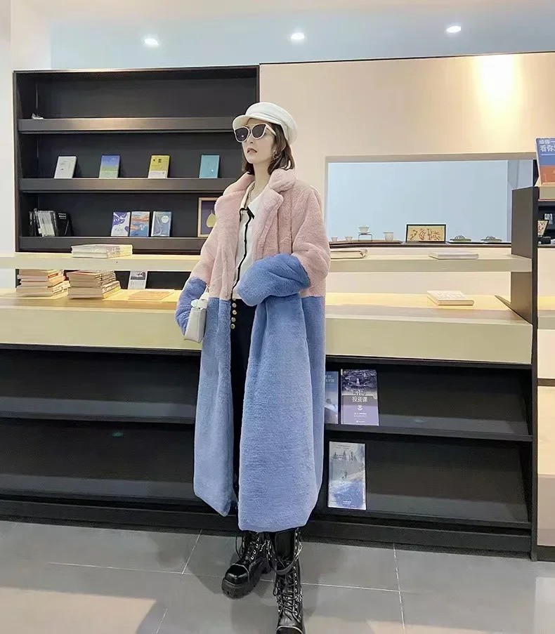 Women's Fur Faux Fur Plush Winter Coats Women Long Lapel Faux Fur Jacket Fluffy Artificial Fur Jacket Teddy Female Natural Fur Coat 231113
