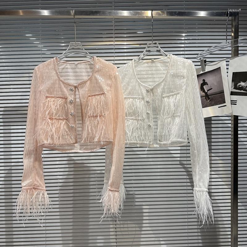 Women' Jackets BORVEMAYS Tassel Sequins Feather Elegant Jacket O Neck Single-breasted Long Sleeve Solid Color Spring Summer Coat Women, Pink
Women' Jackets BORVEMAYS Tassel Sequins Feather Elegant Jacket O Neck Single-breasted Long Sleeve Solid Color Spring Summer Coat Women, Pink