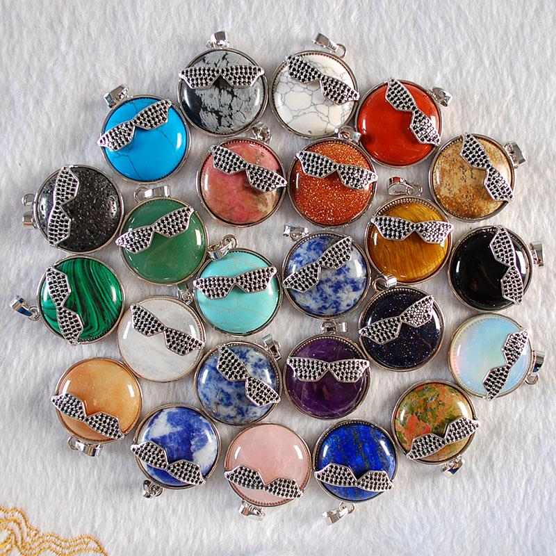 Pendant Necklaces Fashion Natural Stone Round Metal Quartz Crystal Howlite Glasses Pendants For Making DIY Accessories
Pendant Necklaces Fashion Natural Stone Round Metal Quartz Crystal Howlite Glasses Pendants For Making DIY Accessories