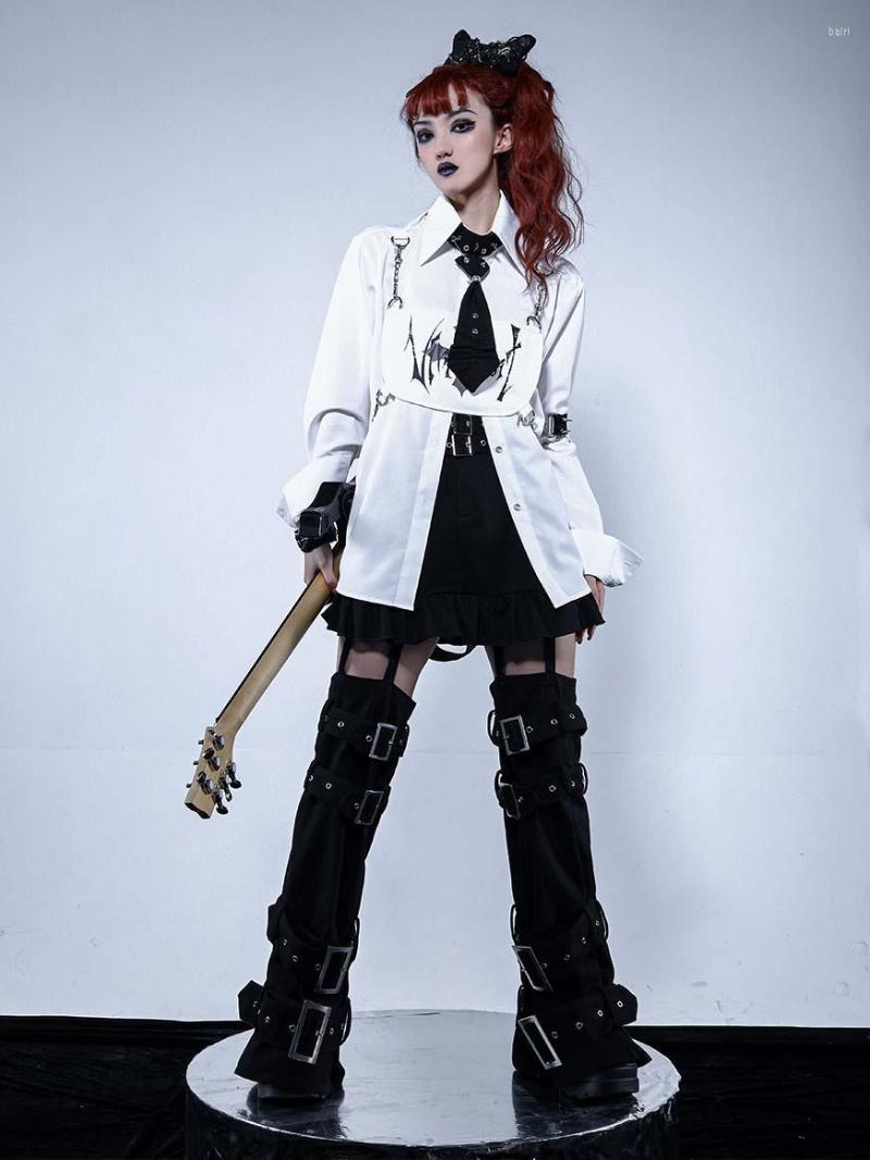 Women' Blouses Summer Gothic Harajuku Punk Girl Fashion Cross Printed Chain Detachable Bag Casual Long Sleeve White Blouse, Bracelet
Women' Blouses Summer Gothic Harajuku Punk Girl Fashion Cross Printed Chain Detachable Bag Casual Long Sleeve White Blouse, Bracelet