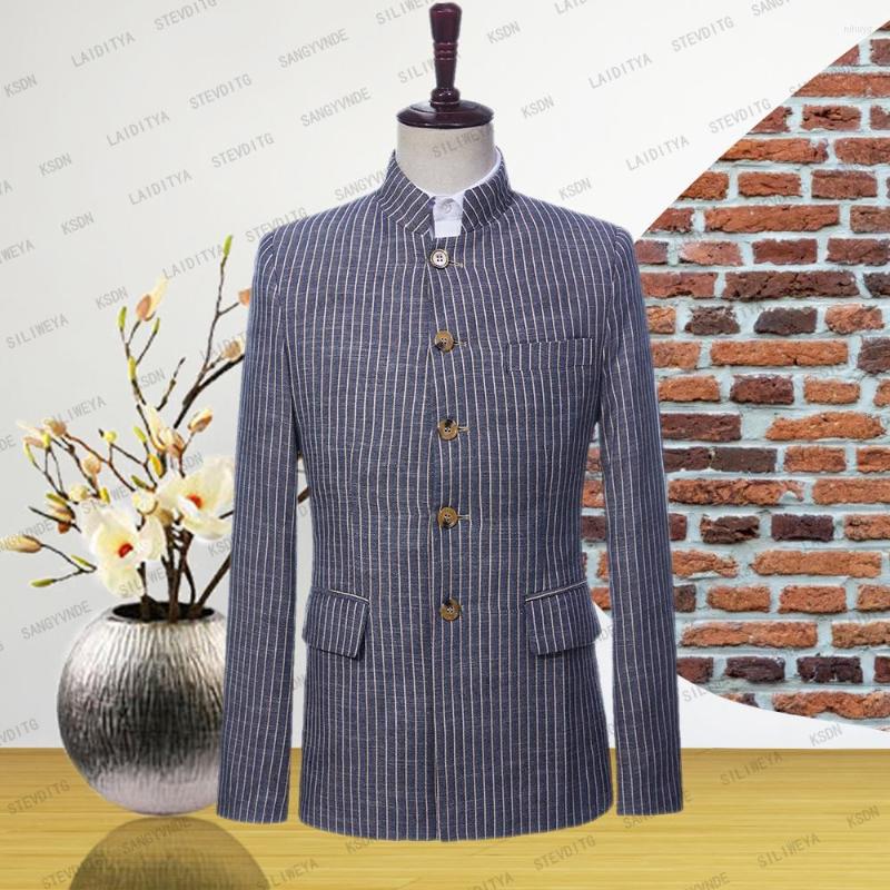 Men's Suits 2023 Men Suit Linen Summer Navy Blue Coat Khaki Stripe Single Breasted Stand Lapel Casual Business Slim Fit Costume Homme, Same as pictures
Men's Suits 2023 Men Suit Linen Summer Navy Blue Coat Khaki Stripe Single Breasted Stand Lapel Casual Business Slim Fit Costume Homme, Same as pictures