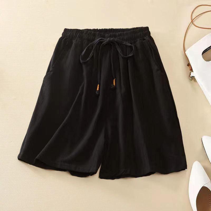 Women's Shorts Women's Loose Fitting Thin Belt Elastic Waist With Cotton Linen Broad Leg Casual, Beige
Women's Shorts Women's Loose Fitting Thin Belt Elastic Waist With Cotton Linen Broad Leg Casual, Beige
