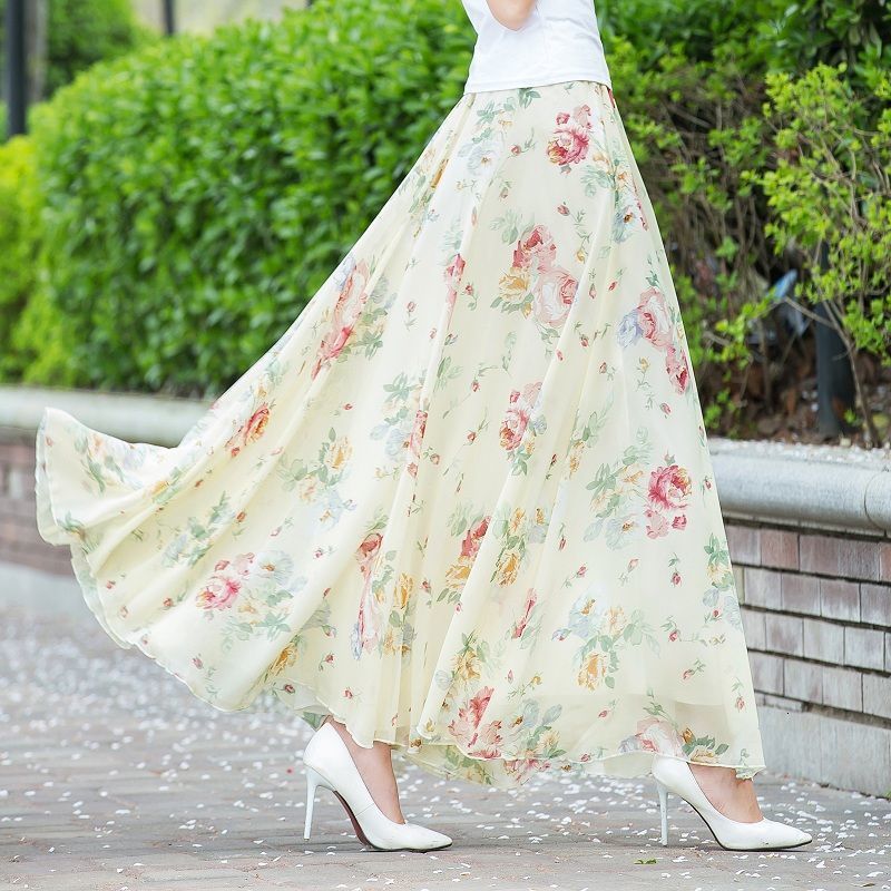 Skirts Chiffon Skirt Floral Half Skirt Print Big Swing High Waist Skirt Large Size Beach Skirt Woman 230414, Gray
Skirts Chiffon Skirt Floral Half Skirt Print Big Swing High Waist Skirt Large Size Beach Skirt Woman 230414, Gray