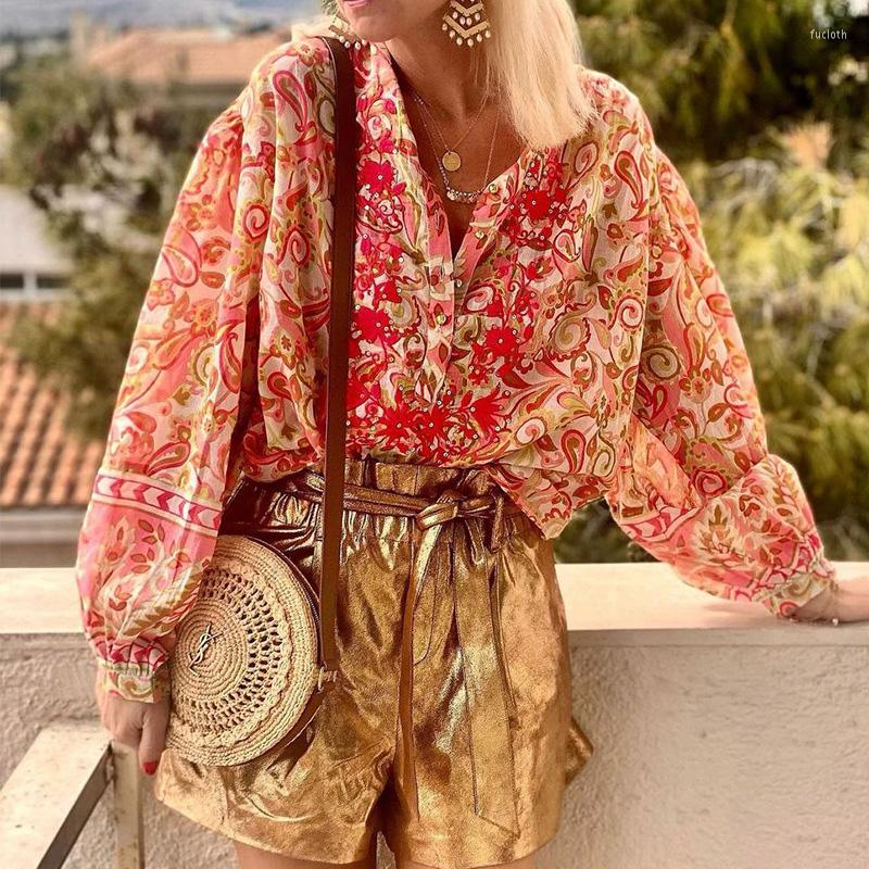 Women' Blouses Elegant V-neck Single-breasted Chiffon Shirt Women Casual Long Sleeve Loose Pullover Blouse 2023 Fashion Flower Print Tops, 01 red
Women' Blouses Elegant V-neck Single-breasted Chiffon Shirt Women Casual Long Sleeve Loose Pullover Blouse 2023 Fashion Flower Print Tops, 01 red