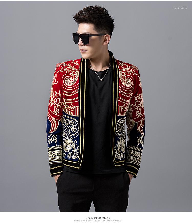 Men's Jackets Fashion Men's Slim Dragon Robe Embroidery Coat Nightclub Party Male Singer Stage Performance Clothing Casual Overcoad, Black 
Men's Jackets Fashion Men's Slim Dragon Robe Embroidery Coat Nightclub Party Male Singer Stage Performance Clothing Casual Overcoad, Black
