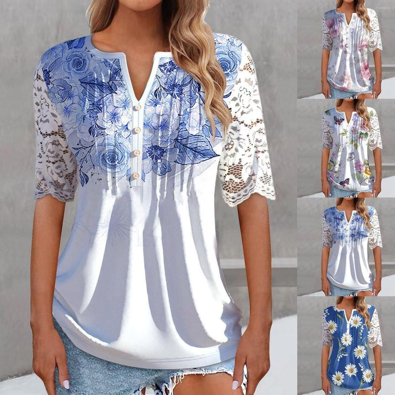 Women's Blouses Women Casual Lace Mid Long Sleeve Button Up V Neck Hide Belly Tops Loose Bohemian Tunic, Blue
Women's Blouses Women Casual Lace Mid Long Sleeve Button Up V Neck Hide Belly Tops Loose Bohemian Tunic, Blue