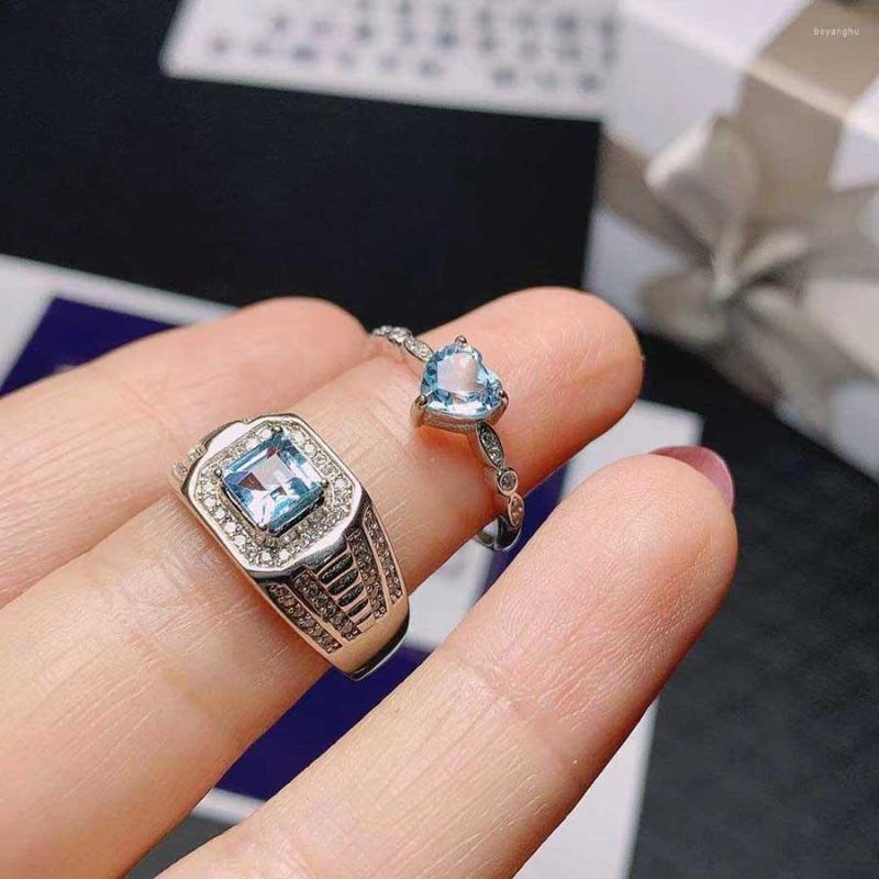 Wedding Rings Simple Heart Aquamarine Zircon Crystal Men Women Couple Fashion Jewelry Engagement
Wedding Rings Simple Heart Aquamarine Zircon Crystal Men Women Couple Fashion Jewelry Engagement