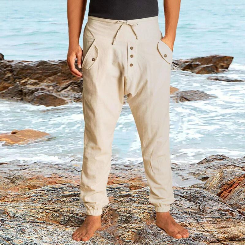 Men's Pants Fashing Fashion Cotton Linen Long Men Casual Work Solid White Elastic Waist Streetwear Button Decoration Male Trousers, A005
Men's Pants Fashing Fashion Cotton Linen Long Men Casual Work Solid White Elastic Waist Streetwear Button Decoration Male Trousers, A005