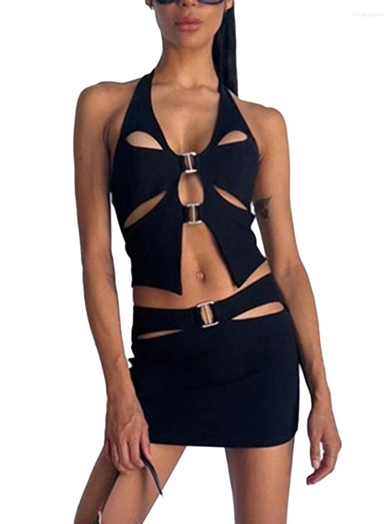 Women' Tanks Women Y2K Fairy Grunge Buckle Crop Tank Top Halterneck Backless Hollow-out Vest Cami Retro Metal Club Party Streetwear, Black
Women' Tanks Women Y2K Fairy Grunge Buckle Crop Tank Top Halterneck Backless Hollow-out Vest Cami Retro Metal Club Party Streetwear, Black