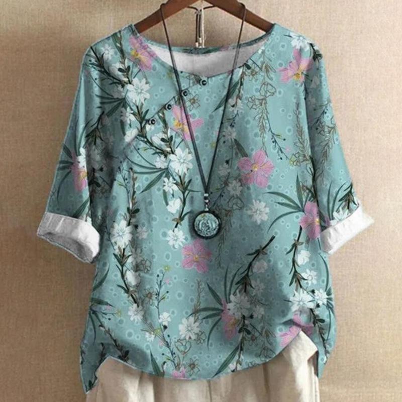 Women's T Shirts Tunic Women Summer Flowers Printed Short Sleeve Blouses Holiday Tops 2023 Causal Loose Shirt, Green
Women's T Shirts Tunic Women Summer Flowers Printed Short Sleeve Blouses Holiday Tops 2023 Causal Loose Shirt, Green
