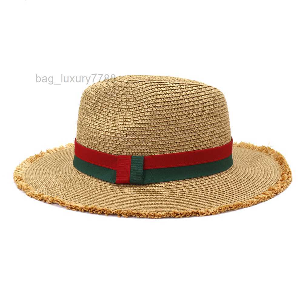 Fashion Fedora Straw Hat Outdoor Travel Vacation Sun Shade Panama Jazz Straw Beach Cap Men Women Sun Protection Big Brim Hat
