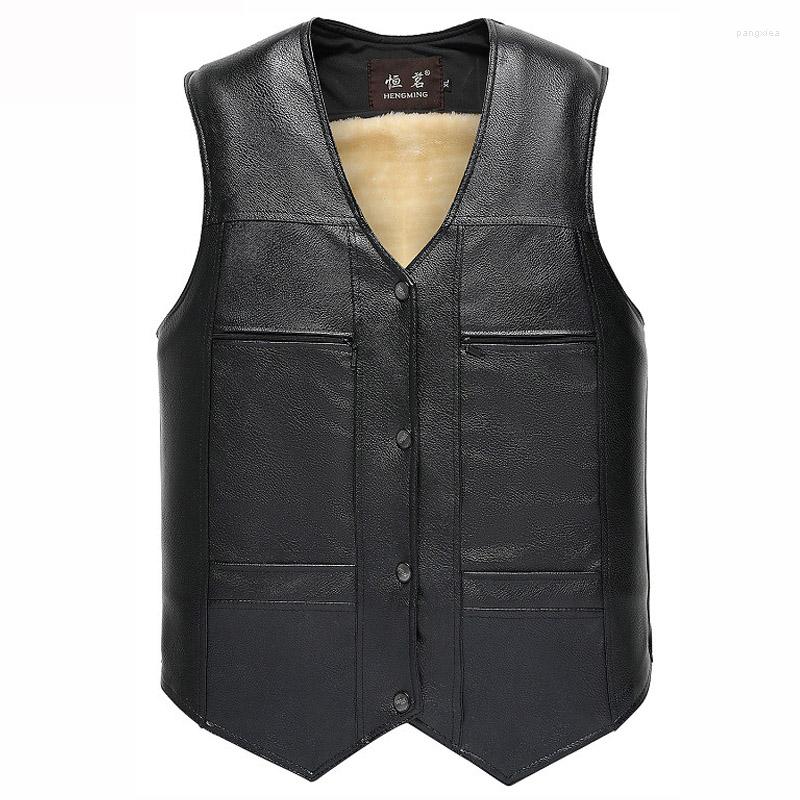 Men's Vests Mens PU Leather Thickening Cotton Liner Men Winter Windproof Thermal Vest Suit Casual Sleeveless Jacket Waistcoat, Black
Men's Vests Mens PU Leather Thickening Cotton Liner Men Winter Windproof Thermal Vest Suit Casual Sleeveless Jacket Waistcoat, Black