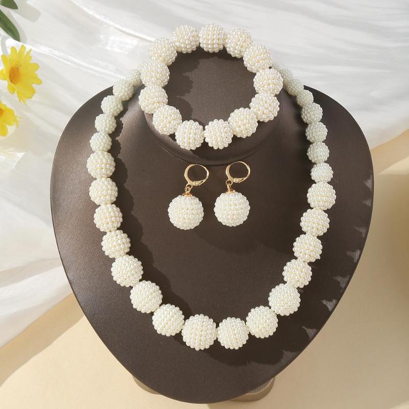 Necklace Earrings Set European And American Women's Fashion Round White Imitation Pearl Bracelet, Picture shown
Necklace Earrings Set European And American Women's Fashion Round White Imitation Pearl Bracelet, Picture shown