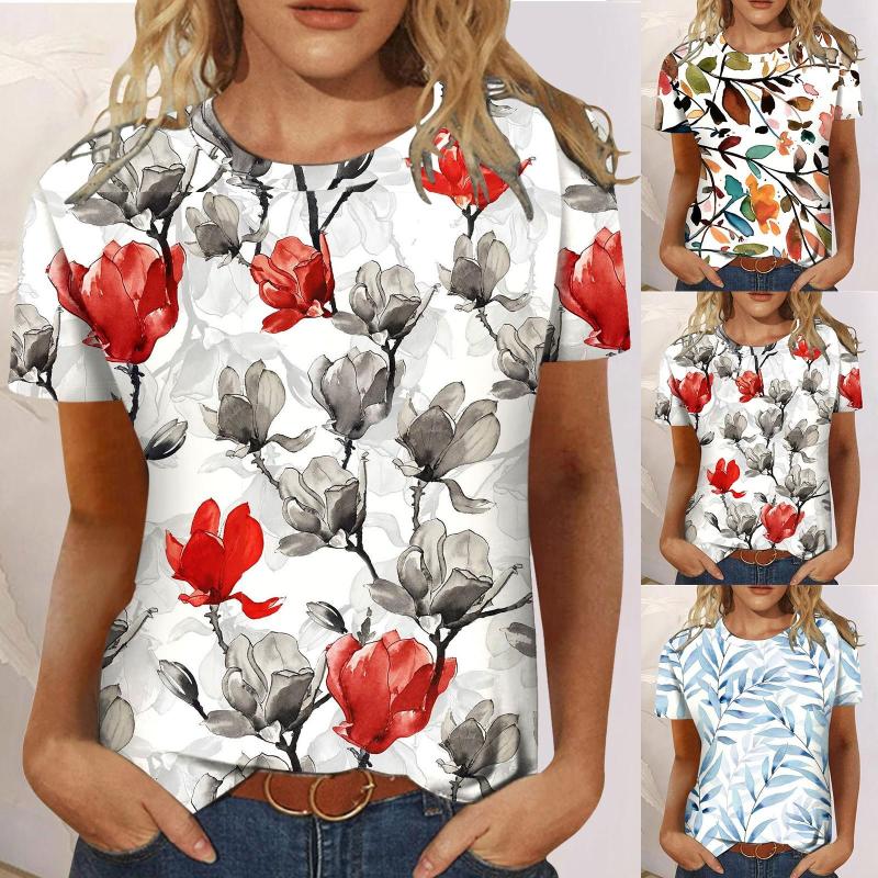 Women's Blouses 2023 Women's Floral Short Sleeve Tops Casual Fashion Shirts And Women Loose T Shirt, Red
Women's Blouses 2023 Women's Floral Short Sleeve Tops Casual Fashion Shirts And Women Loose T Shirt, Red