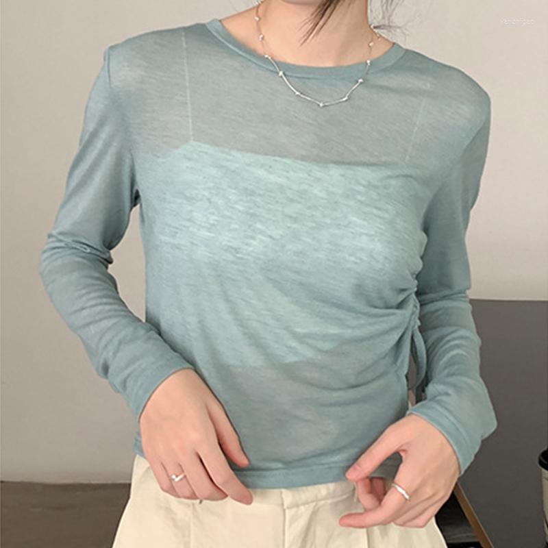 Women's T Shirts Women's Long-Sleeved T-Shirt Original Korean Design Sense Round Collar Slim Thin Undershirt Fashion Solid Female, Yellow
Women's T Shirts Women's Long-Sleeved T-Shirt Original Korean Design Sense Round Collar Slim Thin Undershirt Fashion Solid Female, Yellow