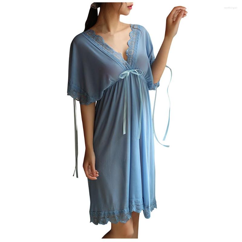 Women's Sleepwear Women V Neck Short Sleeve Sexy Lace Trim Nightdress Pajamas Night Dresses For Ladies Nightwears, Pink
Women's Sleepwear Women V Neck Short Sleeve Sexy Lace Trim Nightdress Pajamas Night Dresses For Ladies Nightwears, Pink
