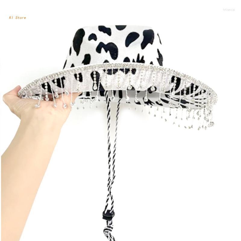 Berets Print Cowboy Hat Female Fedora Musical Festival Costume Party Props Cap, Black and white prin
Berets Print Cowboy Hat Female Fedora Musical Festival Costume Party Props Cap, Black and white prin