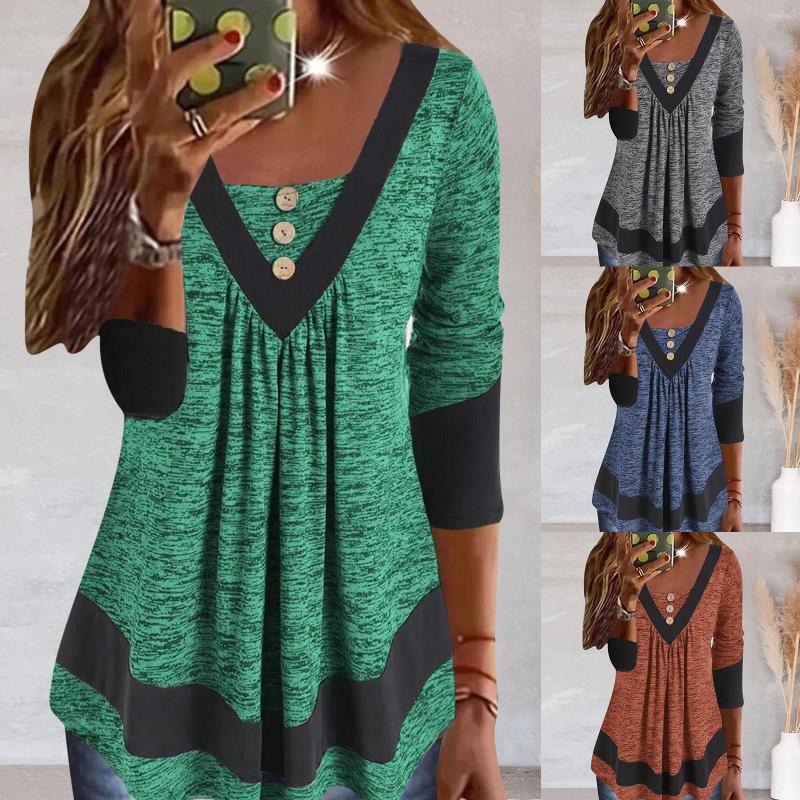 Women' Blouses Autumn 2023 Womens Fashion Solid Color Tunic Shirts Long Sleeve V Neck Button Casual Loose Blouse Chemisier Femme, Blue-3
Women' Blouses Autumn 2023 Womens Fashion Solid Color Tunic Shirts Long Sleeve V Neck Button Casual Loose Blouse Chemisier Femme, Blue-3