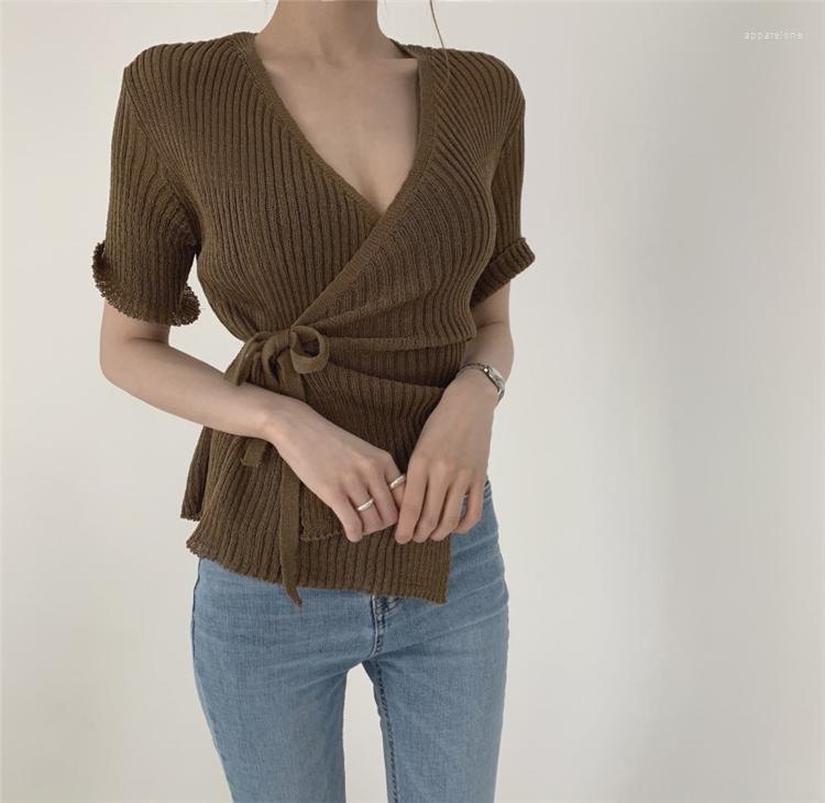 Women's Knits Knitted Slim Cardigan Women Sexy V-neck Cross Lace Up Waist Short Sleeve Summer Elegant Tops Solid Color Temperament Sweater, Black
Women's Knits Knitted Slim Cardigan Women Sexy V-neck Cross Lace Up Waist Short Sleeve Summer Elegant Tops Solid Color Temperament Sweater, Black