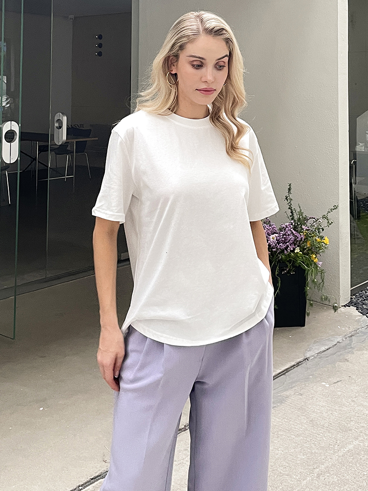 Women's T-Shirt Summer Women Casual Basic Cotton T shirt Short sleeve Casual top tees Thick High quality Shirt Pink Grey Green Blue 230414
Women's T-Shirt Summer Women Casual Basic Cotton T shirt Short sleeve Casual top tees Thick High quality Shirt Pink Grey Green Blue 230414