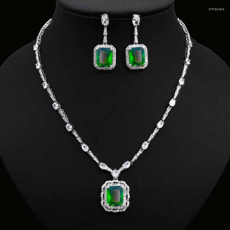 Necklace Earrings Set HIBRIDE Delicate White Gold Color Square Cubic Zirconia Wedding Bridal Fashion Jewelry N-1114, Picture shown
Necklace Earrings Set HIBRIDE Delicate White Gold Color Square Cubic Zirconia Wedding Bridal Fashion Jewelry N-1114, Picture shown
