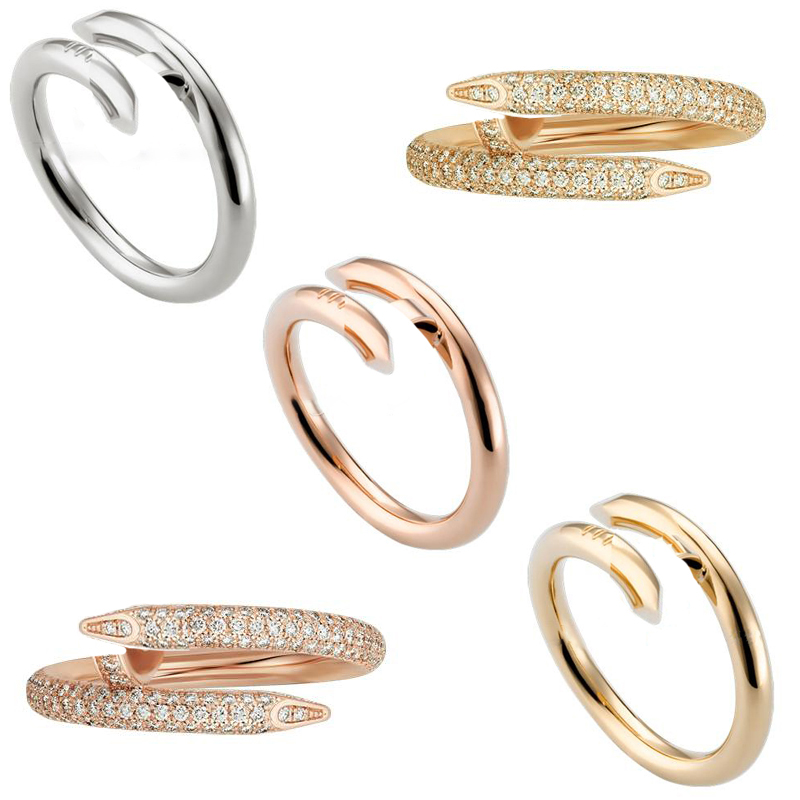 Fashion Luxury Diamond nail rings designer jewelry self love ring rose gold screw stainless steel diamonds mens engagement rings for woman size 10 Couple
Fashion Luxury Diamond nail rings designer jewelry self love ring rose gold screw stainless steel diamonds mens engagement rings for woman size 10 Couple
