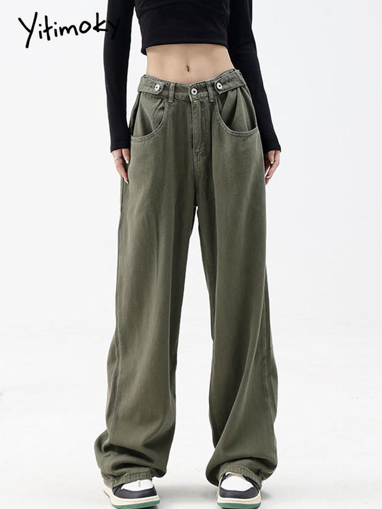Jeans YITIMOKY JEANS WOMAN VINTAGE STRAIGHT BUTTON WASHED STREETWEAR BAGGY JEANS 2022 NEW FASHION LOOSE DENIM LADIES WIDE LEG TROUSERS, Green
Jeans YITIMOKY JEANS WOMAN VINTAGE STRAIGHT BUTTON WASHED STREETWEAR BAGGY JEANS 2022 NEW FASHION LOOSE DENIM LADIES WIDE LEG TROUSERS, Green