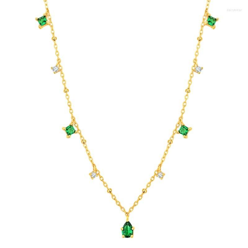 Pendant Necklaces Exquisite Green Zircon Clavicle Chain Necklace Choker For Women Gifts Jewelry Vintage Design Wholesale
Pendant Necklaces Exquisite Green Zircon Clavicle Chain Necklace Choker For Women Gifts Jewelry Vintage Design Wholesale