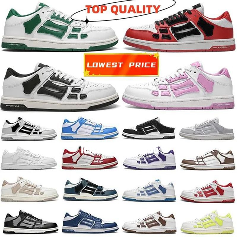 Designer Men Athletic Shoes Skelet Bones Runner Women Men Sports Shoes Retro Sneakers Skel Top Low Casual Shoes Genuine Leather Lace Up Amiiris Trainer Amiirs Shoe