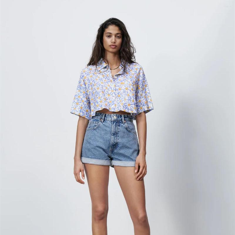 Women's Blouses Women Daisy Flower Shirt Half Sleeve Short Causal Tops For Female Floral Printed Blouse & Shirts Street Wear Mujer, Blue
Women's Blouses Women Daisy Flower Shirt Half Sleeve Short Causal Tops For Female Floral Printed Blouse & Shirts Street Wear Mujer, Blue