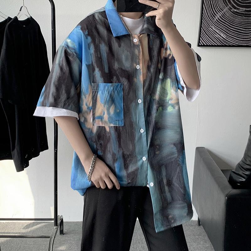 Men's Casual Shirts Summer Short-sleeved Shirt Men Fashion Retro Print Streetwear Loose Ice Silk Mens Hawaiian -3XL, Main graph blue
Men's Casual Shirts Summer Short-sleeved Shirt Men Fashion Retro Print Streetwear Loose Ice Silk Mens Hawaiian -3XL, Main graph blue