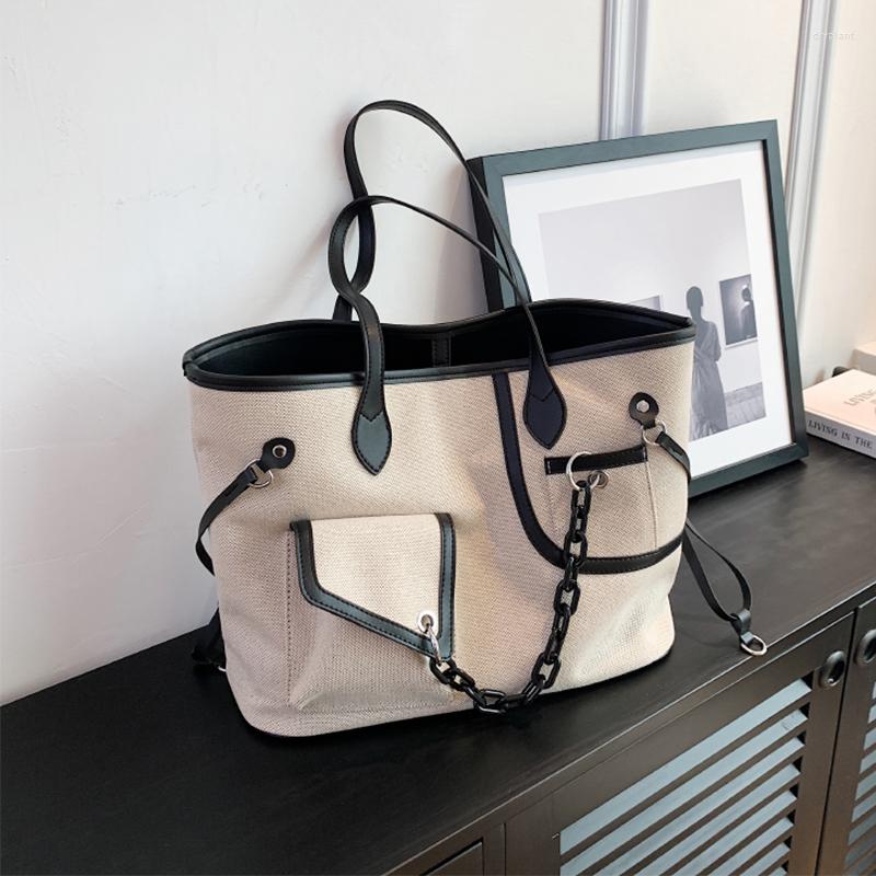Evening Bags Thick Chain Shoulder Bag Female Casual Fashion Canvas Handbag Large Capacity Travel Tote For Lady Simple School, Black canvs bag
Evening Bags Thick Chain Shoulder Bag Female Casual Fashion Canvas Handbag Large Capacity Travel Tote For Lady Simple School, Black canvs bag