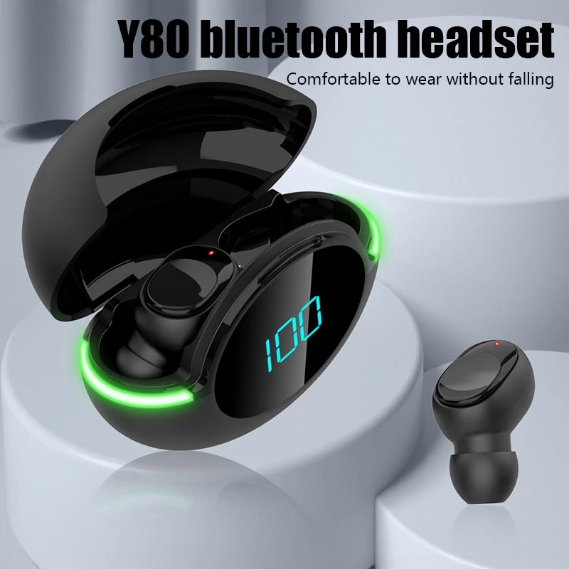 TWS Air Pro Y80 Earphone Bluetooth Headphones with Mic LED Display Air Earbuds for Apple IOS Android Wireless Bluetooth Headset, Black
TWS Air Pro Y80 Earphone Bluetooth Headphones with Mic LED Display Air Earbuds for Apple IOS Android Wireless Bluetooth Headset, Black