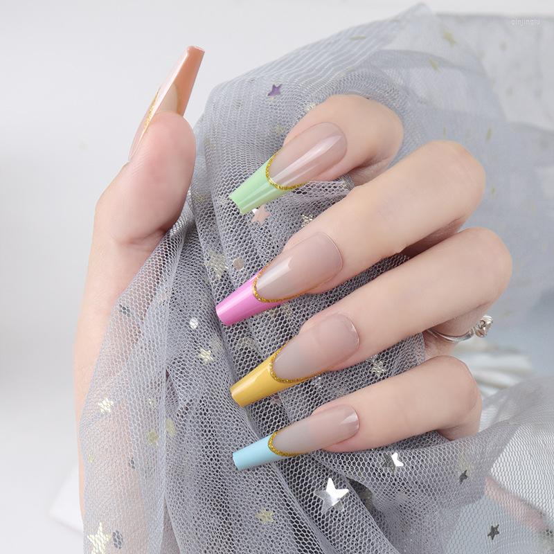 False Nails 24PCS Long Ballerina Nail Rainbow French Detachable Coffin Full Cover Wearable DIY Manicure Tools Press On, 3-strip packing
False Nails 24PCS Long Ballerina Nail Rainbow French Detachable Coffin Full Cover Wearable DIY Manicure Tools Press On, 3-strip packing