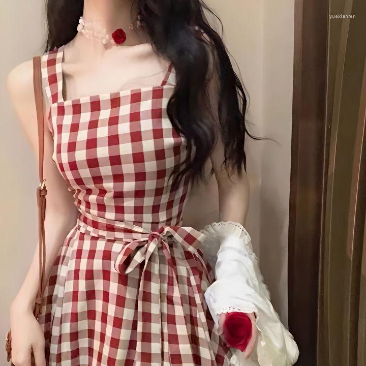 Work Dresses 2023 French Chic Retro Design Waist Mid-length Red Plaid Straps Dress Women Sweet Doll Collar Shirt Y2K Korean Fashion, Two pieces
Work Dresses 2023 French Chic Retro Design Waist Mid-length Red Plaid Straps Dress Women Sweet Doll Collar Shirt Y2K Korean Fashion, Two pieces